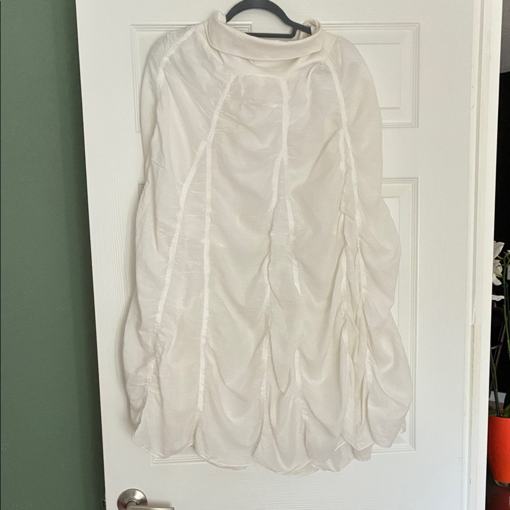 White bubble cotton skirt